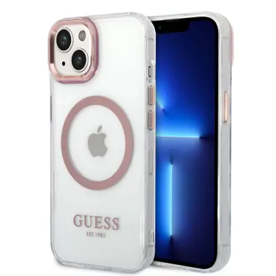 GUESS GUHMP14SHTRMP ovitek Magsafe za iPhone 14 6.1 - prozoren