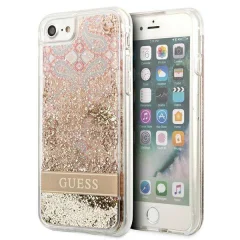 GUESS GUHCI8LFLSD silikonski ovitek za iPhone 7, 8, SE 2020 - prozoren z zlatimi bleščicami