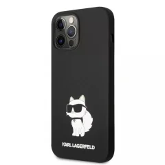 Originalen KARL LAGERFELD ovitek iPhone 13 Pro Max- IML NFT Choupette Body -  črn silikonska zaščita -  KLHCP13XSNCHBCK