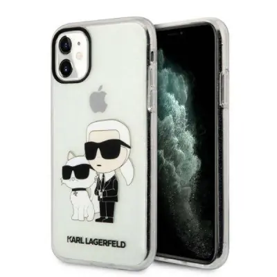 Originalen KARL LAGERFELD ovitek iPhone 11- Glitter IML NFT Full Bodies -  prozoren ovitek z bleščicami - KLHCN61HNKCTGT