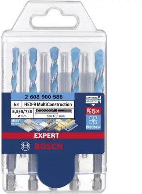Bosch Hex-9 Multiconstruction Drill set 5 psov. 5.5/6/7/8mm