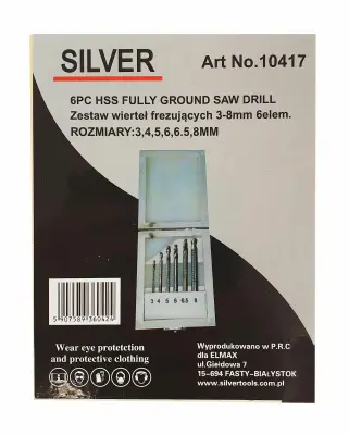 Nabor rezkalnih vrtav 3-8 mm 6 osebnih računalnikov/srebro