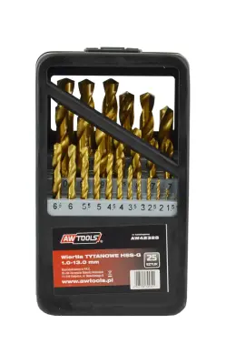 Awtools HSS-G Titan Metal Drills Set 25L. /1.0-13.0mm/