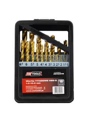 Awtools Metal Drill HSS-G Titan Set 19L. /1.0-10.0mm/