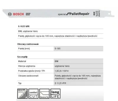 Bosch Brzeszczot do Shabbish Saw S1125VFR 225 mm kovine /5 oseb.