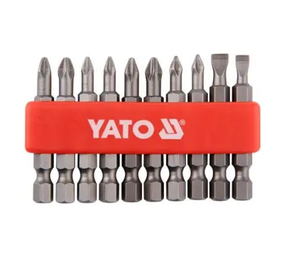 Yato komplet nasvetov / bitov 50 mm 10 psov Ravna mešanica/pH/PZ 0483
