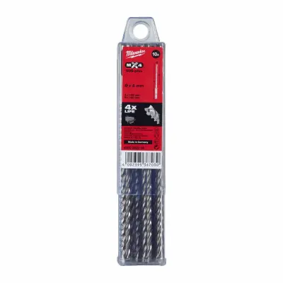 Milwaukee SDS Drill plus 8 x 165 mm 10 psov MX4 4-cel
