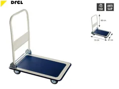 Drel 4-kolesarski skladiščni vesla 150kg platforma 73x47cm