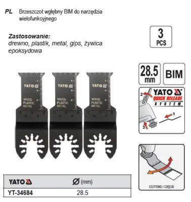Yato globoka krtača za večnamensko orodje 3PC. Bimeal