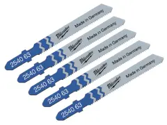 Milwaukee Blade za komplet 55 mm Jigsaw T118A - 5 psov. Za tanke kovine