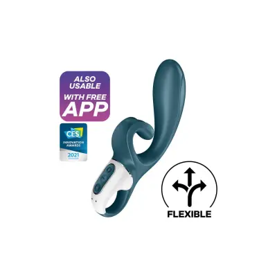 Rabbit vibrator Satisfyer Hug me, sivo moder
