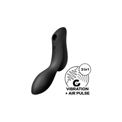 Večnamenski vibrator Satisfyer Curvy Trinity 2, črn