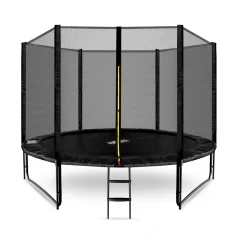 Aga SPORT PRO Trampolin 305 cm črn + zaščitna mreža + lestev