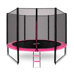 Aga SPORT PRO trampolin 305 cm roza + zaščitna mreža + lestev