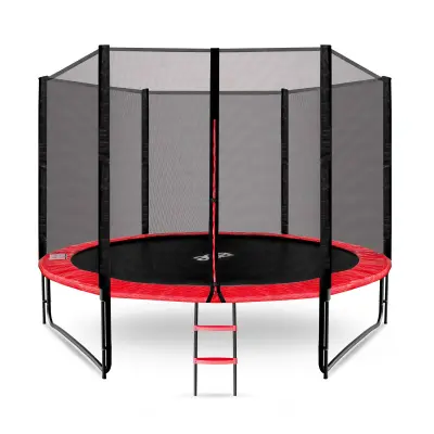 Aga SPORT PRO Trampolin 305 cm rdeča + zaščitna mreža + lestev