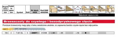 Milwaukee Blade za set 105 mm Jigsaw T301DL - 5 psov. Čisto rezanje za les