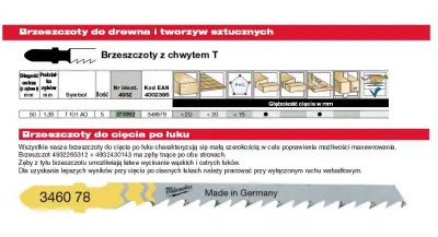 Blade Milwaukee za 50 mm kompleta Jigsaw T101AO - 5 psov. Les/PVC, rezanje na premcu