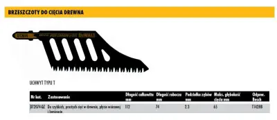 Rezilo Dewalt za Jigsaw 112x2,3 mm les /računalniki