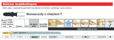 MILWAUKEE BRZESZCZOT ZA JIGSAW T744D 155 mm set - 5 psov. Hitro rezan za les