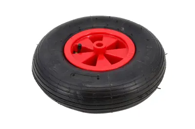 Awtools Wheel za vrtno samokolnico pnevmatično 300 mm plastične plastične pnevmatike 2-pikaste rdeče pnevmatike