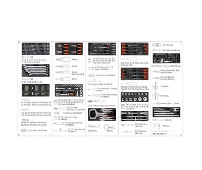 Yato 7-Schuffle Workshop omara + Orodja 165 elementov. 55293