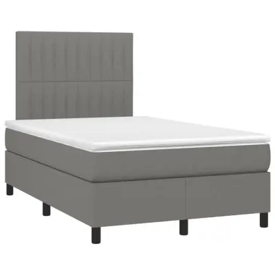vidaXL Box spring postelja z vzmetnico temno siva 120x190 cm blago