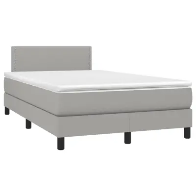 vidaXL Boxspring postelja z vzmetnico svetlo siva 120x190 cm blago