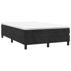 vidaXL Box spring postelja z vzmetnico črna 120x190 cm žamet
