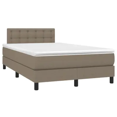 vidaXL Box spring postelja z vzmetnico taupe 120x190 cm blago