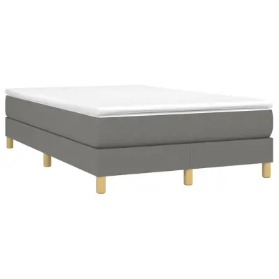 vidaXL Box spring postelja z vzmetnico temno siva 120x190 cm blago