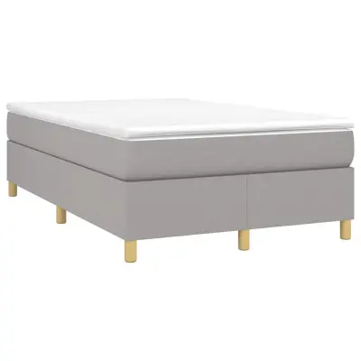 vidaXL Box spring postelja z vzmetnico svetlo siva 120x190 cm blago