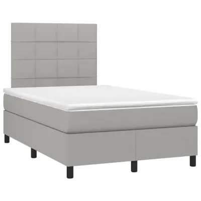 vidaXL Boxspring postelja z vzmetnico svetlo siva 120x190 cm blago