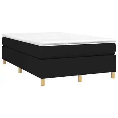 vidaXL Box spring postelja z vzmetnico črna 120x190 cm blago