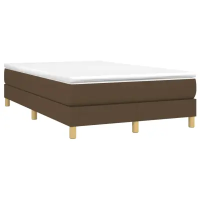 vidaXL Box spring postelja z vzmetnico temno rjava 120x190 cm blago