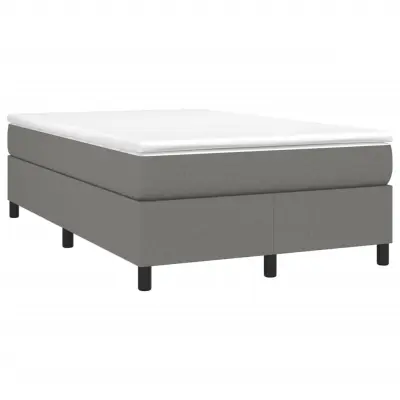 vidaXL Box spring postelja z vzmetnico temno siva 120x190 cm blago