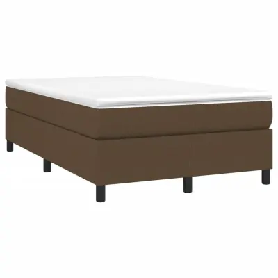 vidaXL Box spring postelja z vzmetnico temno rjava 120x190 cm blago