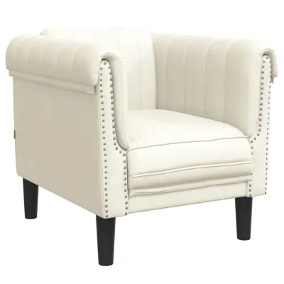 vidaXL Fotelj krem žamet