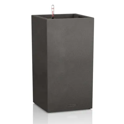 LECHUZA Cvetlično korito CANTO Stone 40 High ALL-IN-ONE grafitno črno