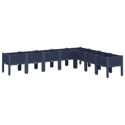 vidaXL Cvetlično korito z nogami modro sivo 200x160x42 cm PP