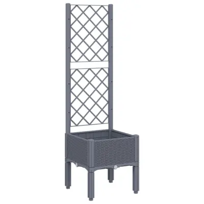 vidaXL Cvetlično korito z oporno mrežo modro sivo 40x40x142 cm PP