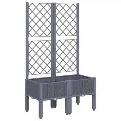 vidaXL Cvetlično korito z oporno mrežo modro sivo 80x40x142 cm PP