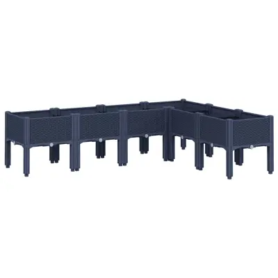 vidaXL Cvetlično korito z nogami modro sivo 160x120x42 cm PP