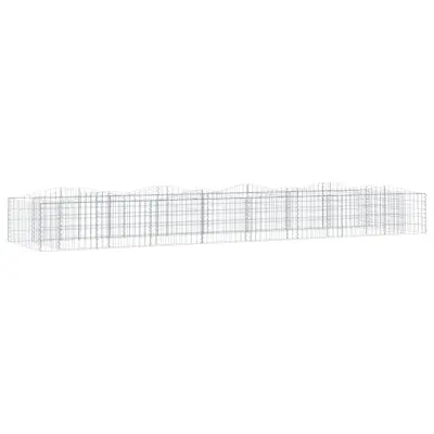 vidaXL Obokana gabionska visoka greda 600x100x50 cm pocinkano železo