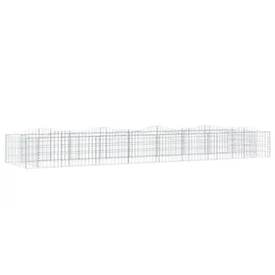vidaXL Obokana gabionska visoka greda 400x100x50 cm pocinkano železo