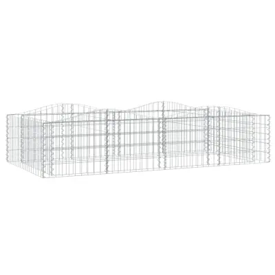 vidaXL Obokana gabionska visoka greda 200x100x50 cm pocinkano železo