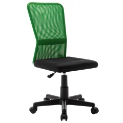 vidaXL Pisarniški stol črn in zelen 44x52x100 cm mrežasto blago