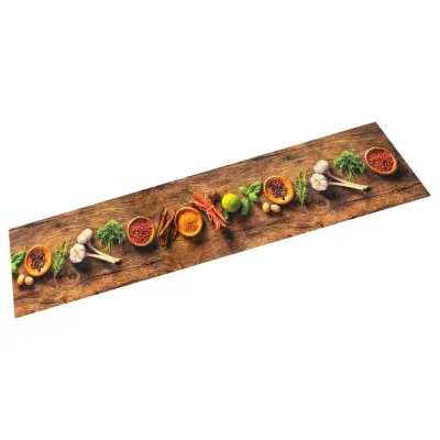 vidaXL Kuhinjska preproga pralna začimbe 60x180 cm žamet