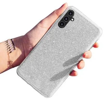 Silikonski ovitek z bleščicami Bling za Samsung Galaxy A55 - srebrn