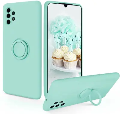 Silikonski ovitek Liquid Ring za Samsung Galaxy A35 - mint