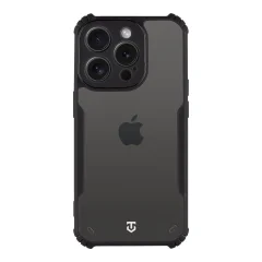 Tactical Quantum silikonski ovitek za iPhone 15 Pro Max - prozorno črn